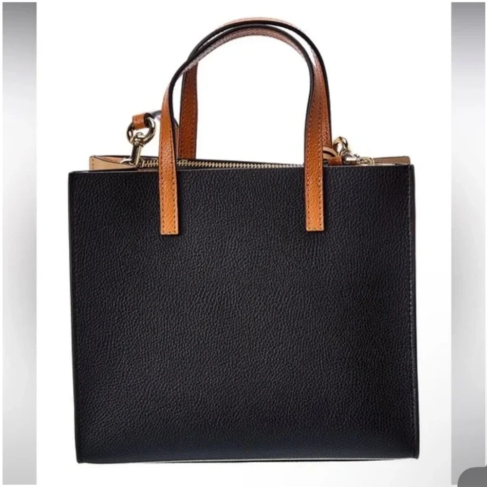 Marc Jacobs Black, Cream & Tan Leather Structured Tote - Picture 2 of 6